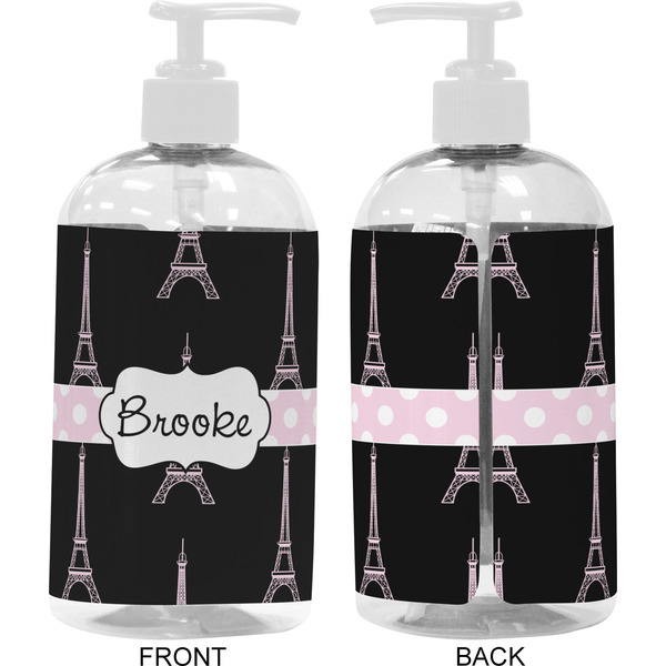 Black Eiffel Tower 16 oz Plastic Liquid Dispenser- Approval- White