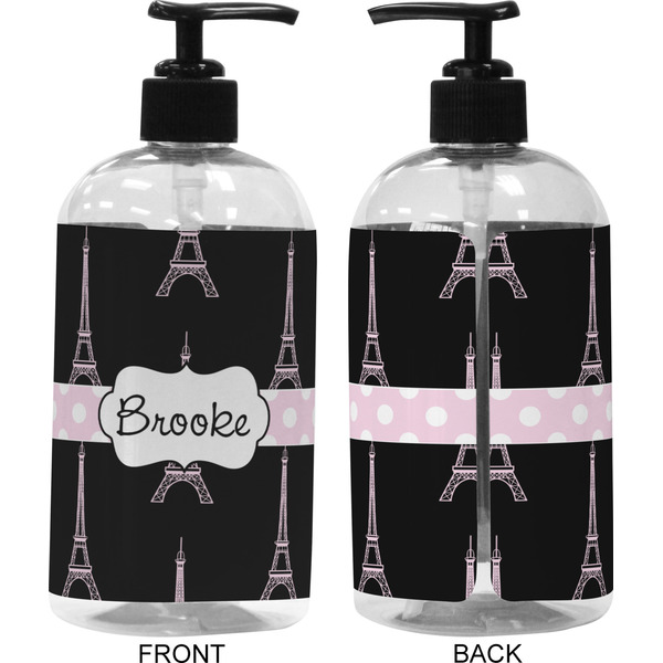 Black Eiffel Tower 16 oz Plastic Liquid Dispenser (Approval)