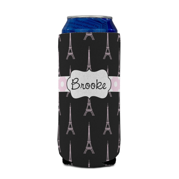 Black Eiffel Tower 16oz Can Sleeve - FRONT (on can)