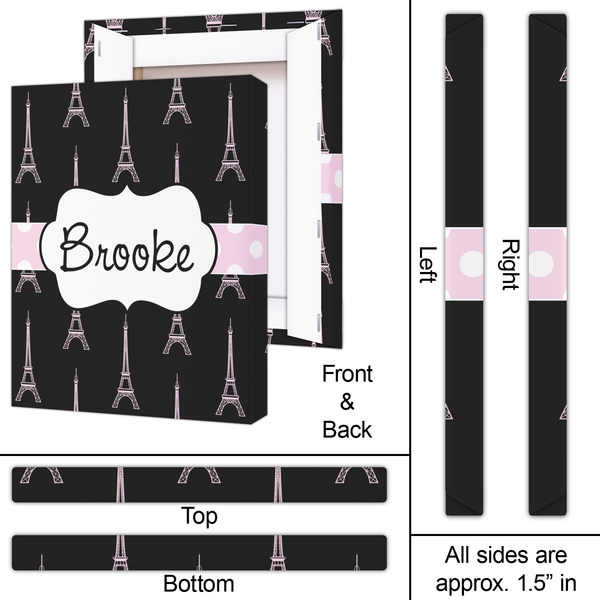 Black Eiffel Tower 16x20 - Canvas Print - Approval