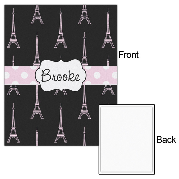 Black Eiffel Tower 16x20 - Matte Poster - Front & Back