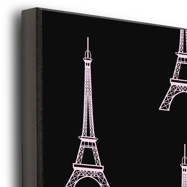 Black Eiffel Tower 16x20 Wood Print - Closeup