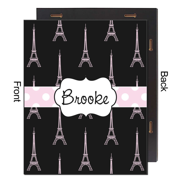 Black Eiffel Tower 16x20 Wood Print - Front & Back View