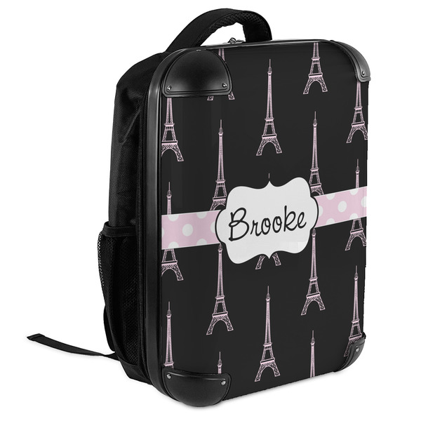 Black Eiffel Tower 18" Hard Shell Backpacks - ANGLED VIEW
