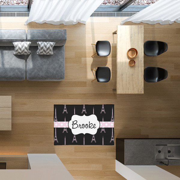 Black Eiffel Tower 2'x3' Indoor Area Rugs - IN CONTEXT