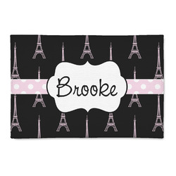 Black Eiffel Tower 2' x 3' Indoor Area Rug (Personalized)