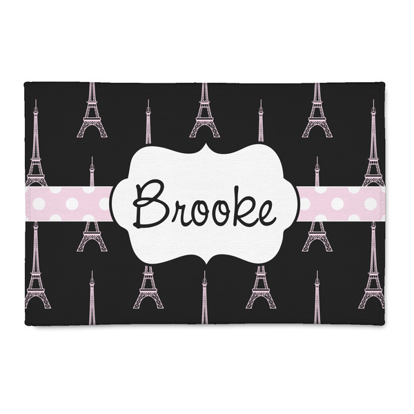 Custom Black Eiffel Tower 2' x 3' Indoor Area Rug (Personalized)