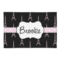 Black Eiffel Tower 2' x 3' Patio Rug (Personalized)