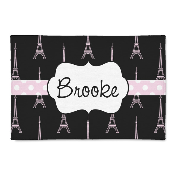 Custom Black Eiffel Tower 2' x 3' Patio Rug (Personalized)