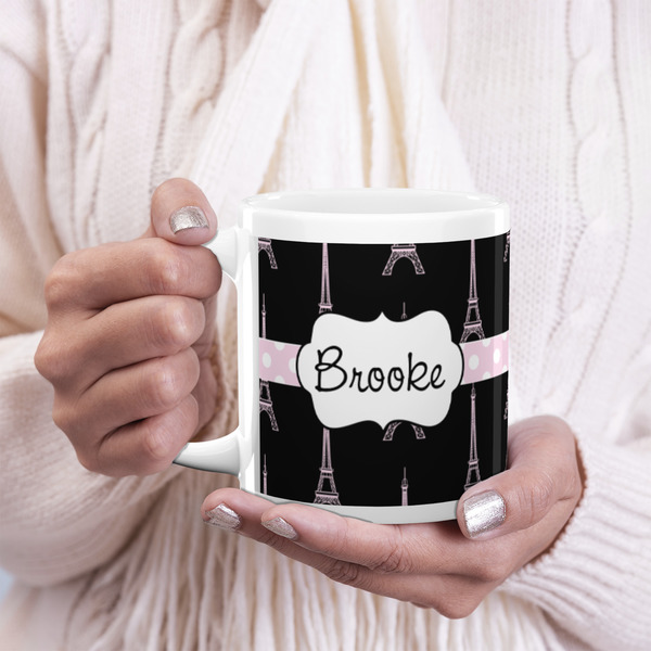Black Eiffel Tower 20oz Coffee Mug - LIFESTYLE
