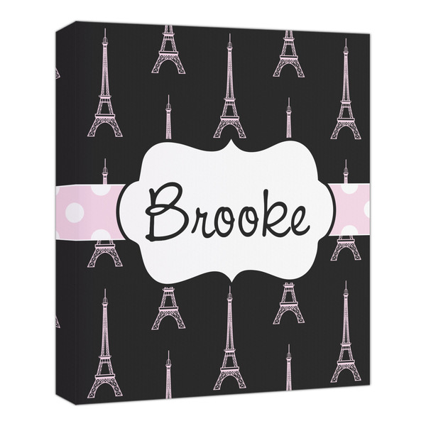 Custom Black Eiffel Tower Canvas Print - 20x24 (Personalized)