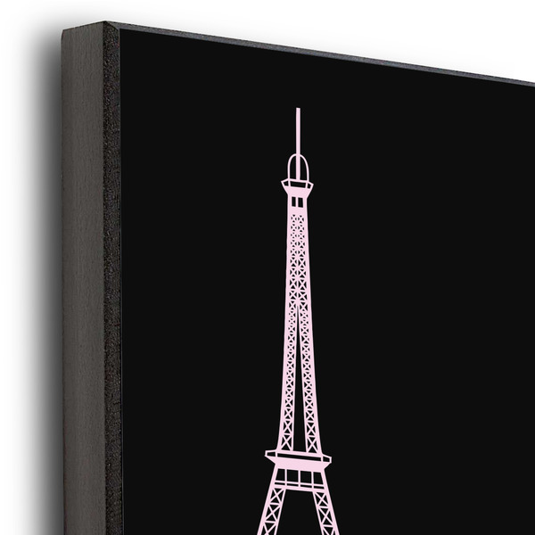 Black Eiffel Tower 20x24 Wood Print - Closeup