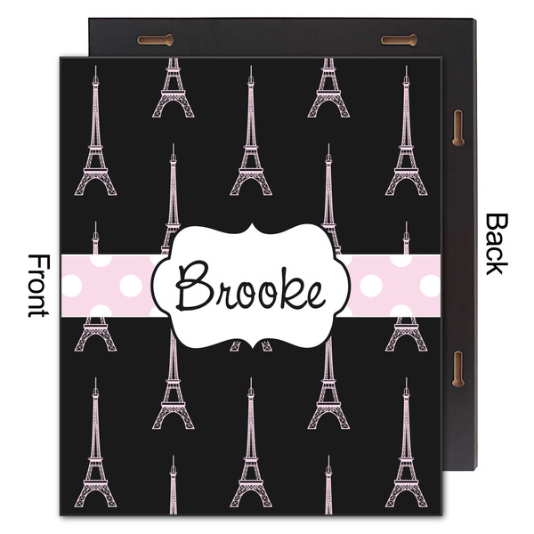 Black Eiffel Tower 20x24 Wood Print - Front & Back View