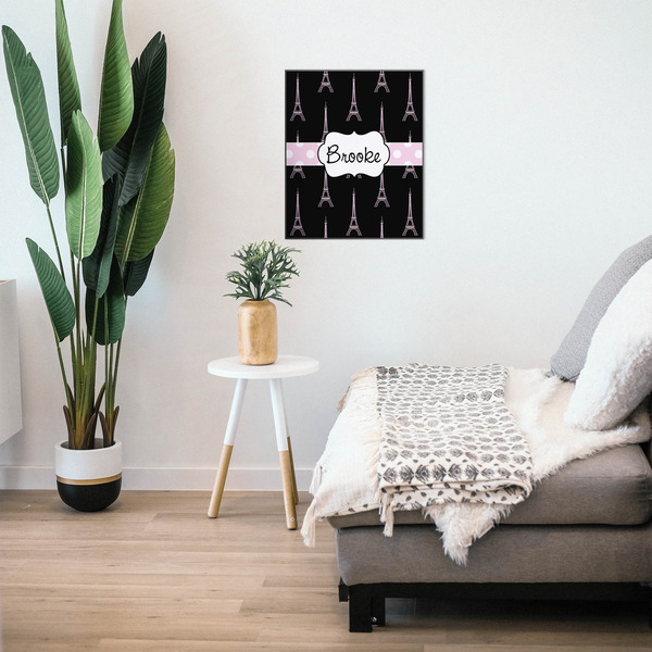 Black Eiffel Tower 20x24 Wood Print - In Context