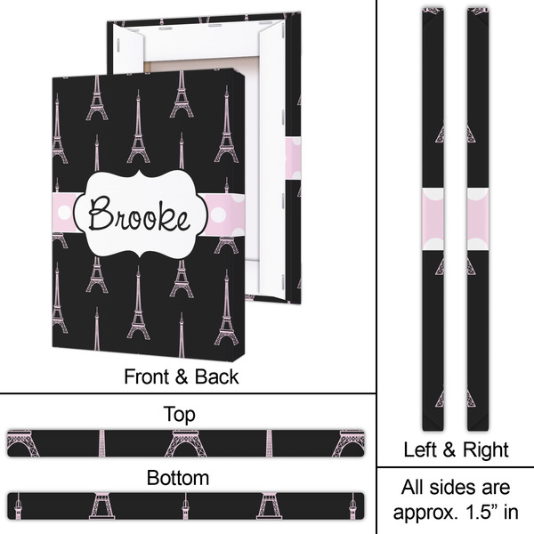 Black Eiffel Tower 20x30 - Canvas Print - Approval