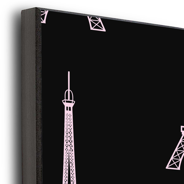 Black Eiffel Tower 20x30 Wood Print - Closeup