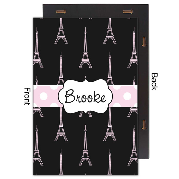 Black Eiffel Tower 20x30 Wood Print - Front & Back View