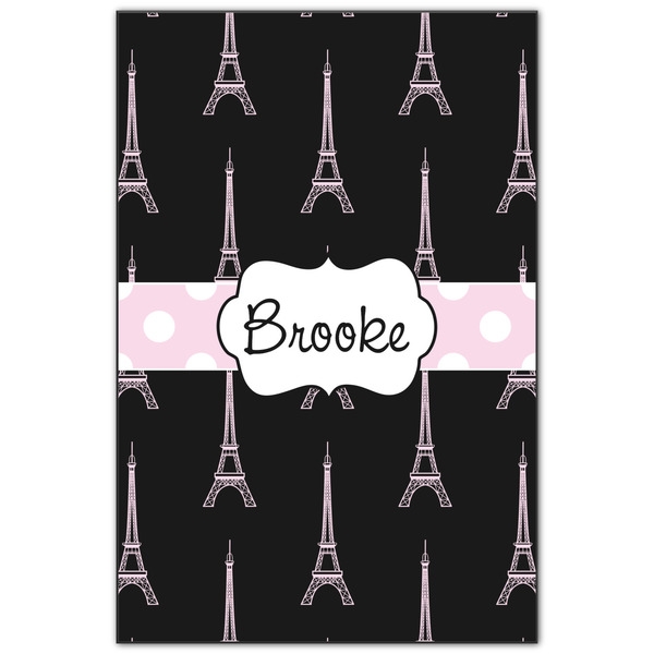 Custom Black Eiffel Tower Wood Print - 20x30 (Personalized)