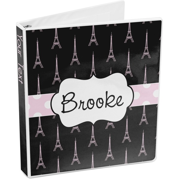 Black Eiffel Tower 3-Ring Binder 3/4 - Main
