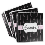 Black Eiffel Tower 3-Ring Binder (Personalized)