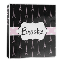 Black Eiffel Tower 3-Ring Binder (Personalized)