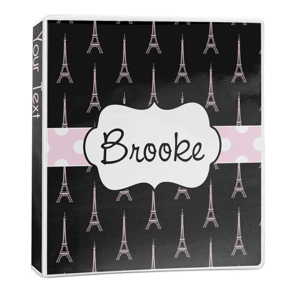 Black Eiffel Tower 3-Ring Binder Main- 1in