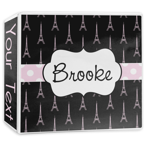 Custom Black Eiffel Tower 3-Ring Binder - 3 inch (Personalized)