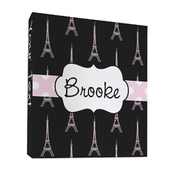 Black Eiffel Tower 3 Ring Binder - Full Wrap - 1" (Personalized)