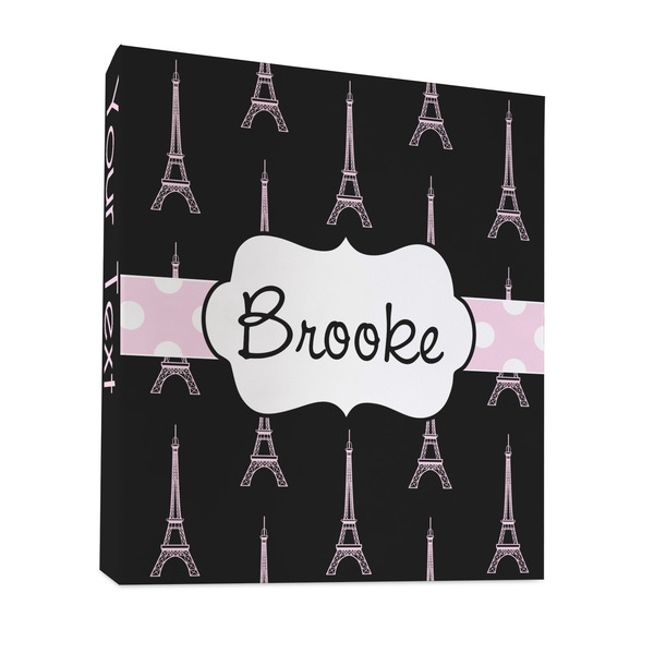 Custom Black Eiffel Tower 3 Ring Binder - Full Wrap - 1" (Personalized)