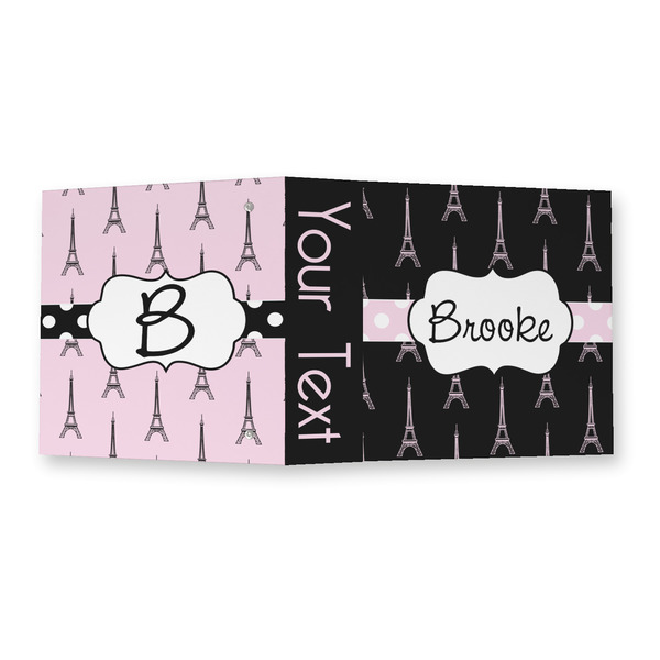 Black Eiffel Tower 3 Ring Binders - Full Wrap - 2" - OPEN OUTSIDE