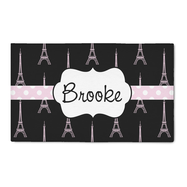 Custom Black Eiffel Tower 3' x 5' Indoor Area Rug (Personalized)