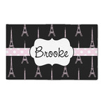 Black Eiffel Tower 3' x 5' Patio Rug (Personalized)