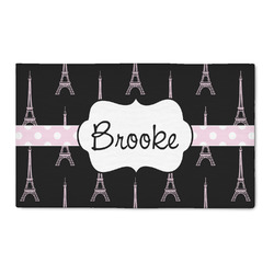 Black Eiffel Tower 3' x 5' Patio Rug (Personalized)