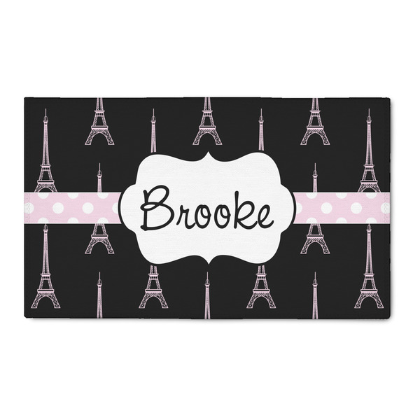 Custom Black Eiffel Tower 3' x 5' Patio Rug (Personalized)