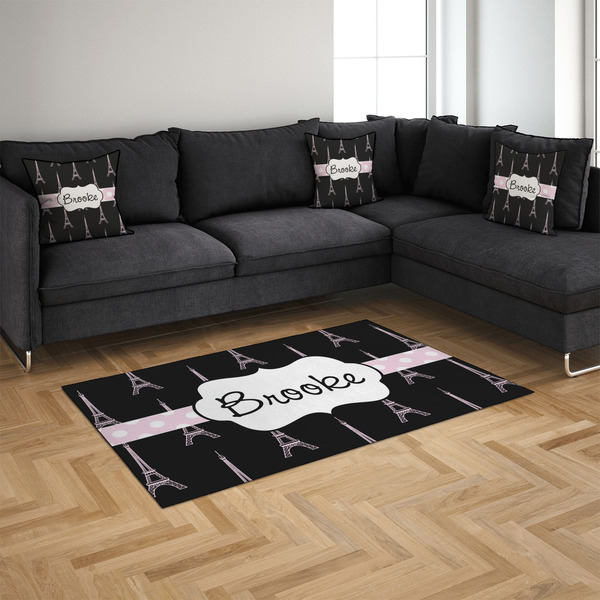 Black Eiffel Tower 4'x6' Indoor Area Rugs - IN CONTEXT