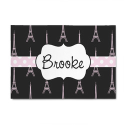Black Eiffel Tower 4' x 6' Indoor Area Rug (Personalized)