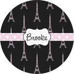 Black Eiffel Tower Multipurpose Round Labels - 5" (Personalized)