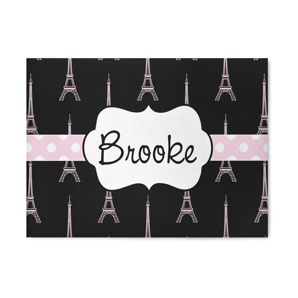 Custom Black Eiffel Tower Area Rug (Personalized)