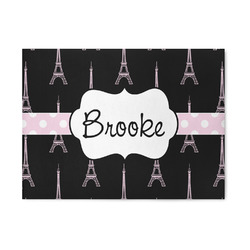 Black Eiffel Tower 5' x 7' Patio Rug (Personalized)