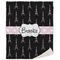 Black Eiffel Tower Sherpa Throw Blanket - 60"x80" (Personalized)