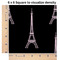 Black Eiffel Tower 6x6 Swatch of Fabric