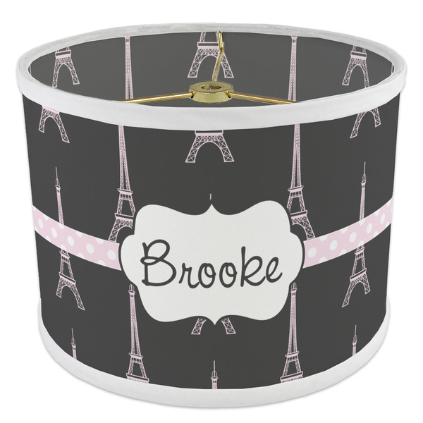 Black Eiffel Tower 8" Drum Lampshade - ANGLE Poly-Film