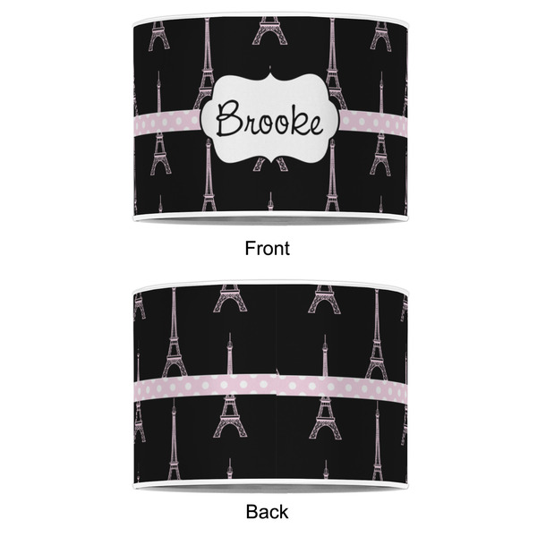 Black Eiffel Tower 8" Drum Lampshade - APPROVAL (Poly Film)