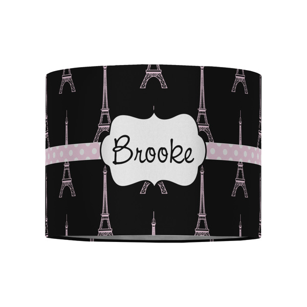 Black Eiffel Tower 8" Drum Lampshade - FRONT (Fabric)