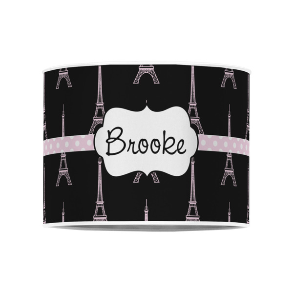 Black Eiffel Tower 8" Drum Lampshade - FRONT (Poly Film)