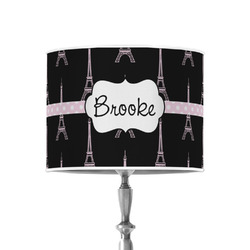 Black Eiffel Tower 8" Drum Lamp Shade - Poly-film (Personalized)