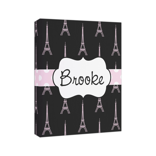 Black Eiffel Tower 8x10 - Canvas Print - Angled View