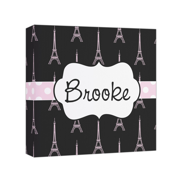 Custom Black Eiffel Tower Canvas Print - 8x8 (Personalized)