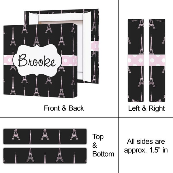 Black Eiffel Tower 8x8 - Canvas Print - Approval