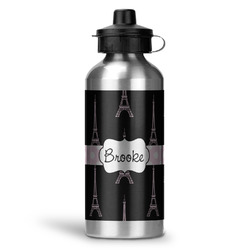 Black Eiffel Tower Water Bottle - Aluminum - 20 oz (Personalized)